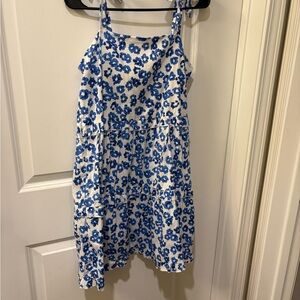 Petal & Pup White and Blue Patterned Dress